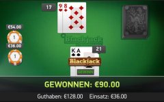 Blackjack Gewinn im Online Casino Mr Grenn - 90 Euro